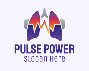 Respiratory Lungs Pulse logo design