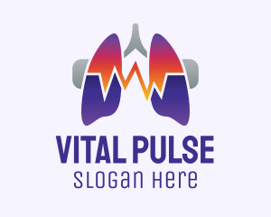 Respiratory Lungs Pulse logo design