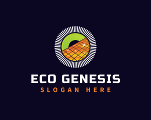 Eco Solar Panel Energy logo design