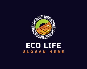 Eco Solar Panel Energy logo design