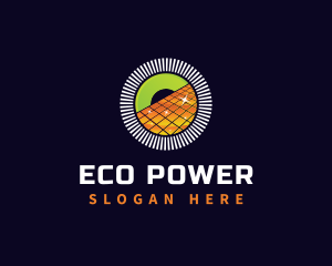 Eco Solar Panel Energy logo design