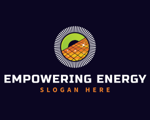 Eco Solar Panel Energy logo design