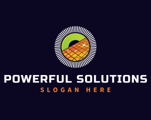 Eco Solar Panel Energy logo design