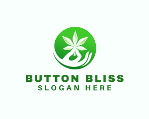 Marijuana Cannabis Hand logo design