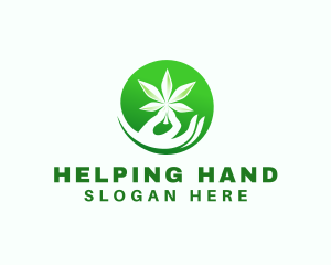 Marijuana Cannabis Hand logo design