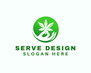 Marijuana Cannabis Hand logo design