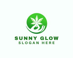 Marijuana Cannabis Hand logo design