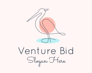 Stork Bid Monoline logo design