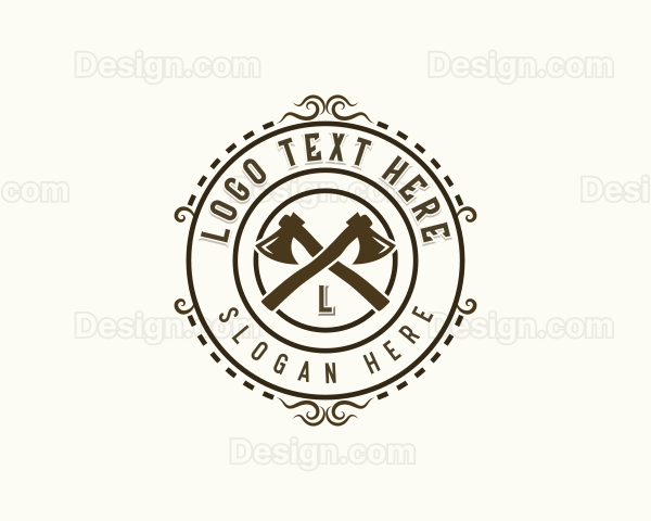 Woodworking Lumberjack Axe Logo