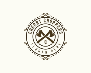 Woodworking Lumberjack Axe logo design