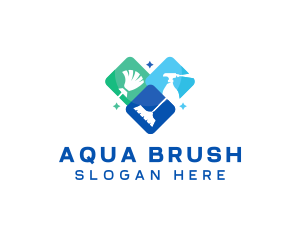 Cleaning Tools Mop Broom logo design