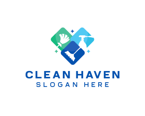 Cleaning Tools Mop Broom logo design