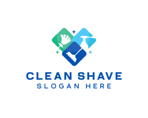 Cleaning Tools Mop Broom logo design