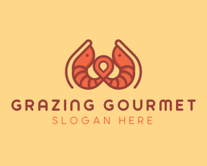 Shrimp Restaurant Location logo design