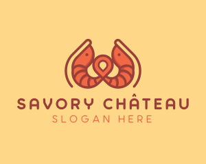 Shrimp Restaurant Location logo design