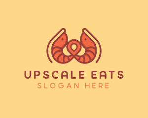 Shrimp Restaurant Location logo design