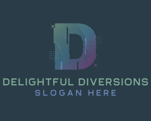 Modern Glitch Letter D logo design