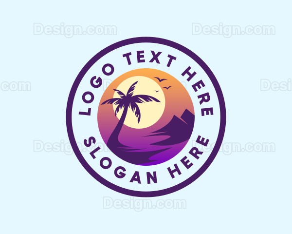 Tropical Island Ocean Logo