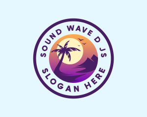 Tropical Island Ocean  logo design