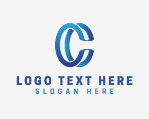 App - Double Letter C Cuff App logo design