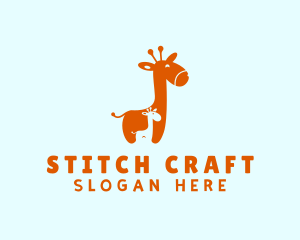 Cute Orange Giraffe Logo