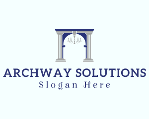 Elegant Archway Chandelier logo design