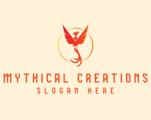 Mythical Creature Phoenix logo design