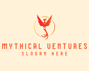 Mythical Creature Phoenix logo design