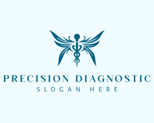 Medical Wing Caduceus logo design