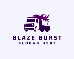 Flaming Dump Truck logo design