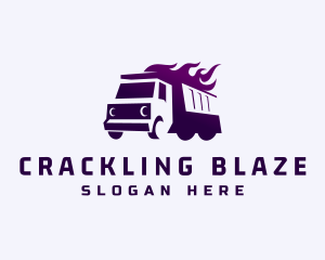 Flaming Dump Truck logo design