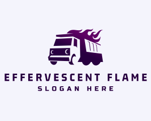 Flaming Dump Truck logo design