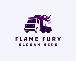 Flaming Dump Truck logo design