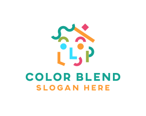 Colorful Face Shapes logo design