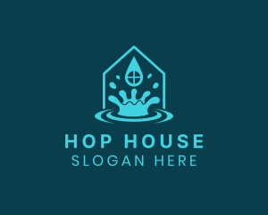 House Droplet Cleaning  logo design