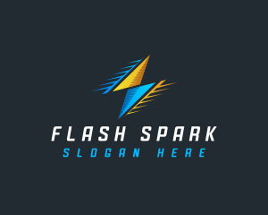 Lightning Flash Power logo design