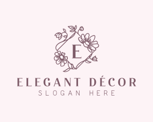 Floral Frame Decoration logo design