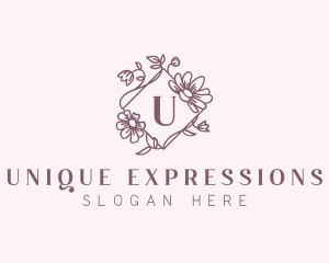 Floral Frame Decoration logo design