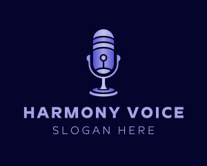 Violet Microphone Recorder logo design