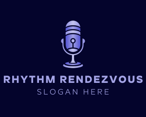 Violet Microphone Recorder logo design