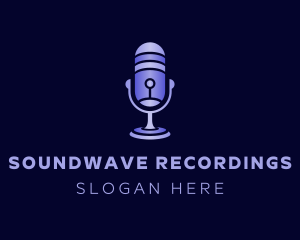 Violet Microphone Recorder logo design