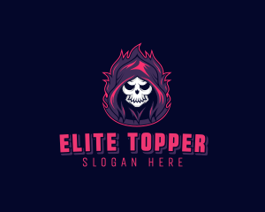 Skeleton Demon Reaper logo design