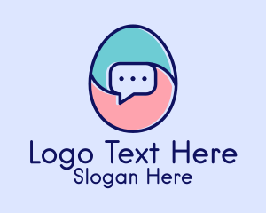 Message - Egg Message Chat logo design