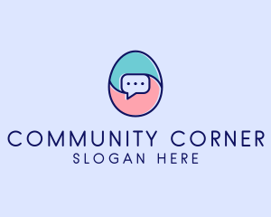 Egg Message Chat logo design