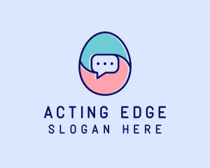 Egg Message Chat logo design