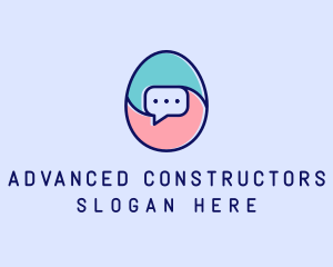 Egg Message Chat logo design