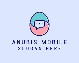 Egg Message Chat logo design