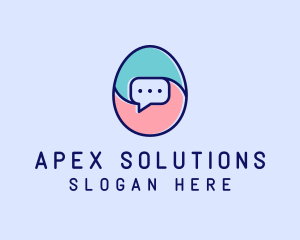 Egg Message Chat logo design