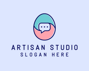 Egg Message Chat logo design