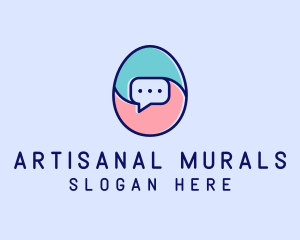 Egg Message Chat logo design